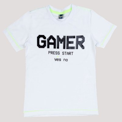 Camiseta Infantil Menino Gamer Branco