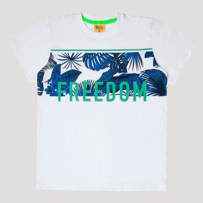 Camiseta Juvenil Menino Freedom Branca