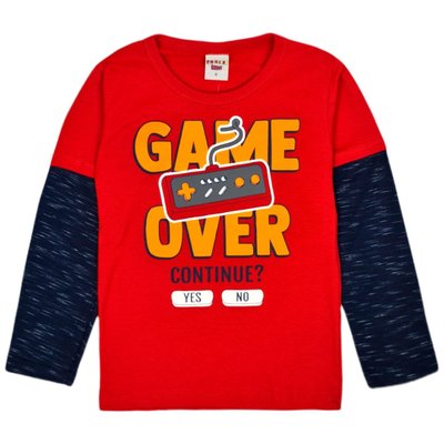 Camiseta Infantil Menino Game Over Vermelha
