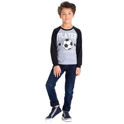 Camiseta Infantil Menino Player Preta