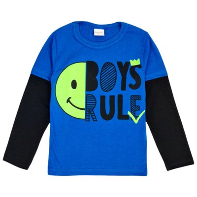 Camiseta Infantil Menino Boys Rule Royal