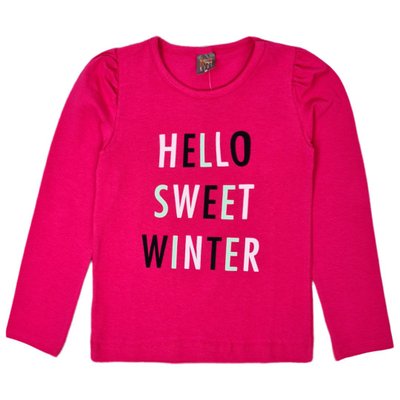 Blusa Infantil Menina Hello Sweet Winter Pink