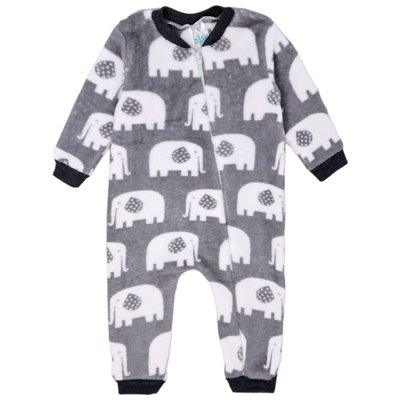 Macacão Soft Bebê Unissex Elefantes Cinza