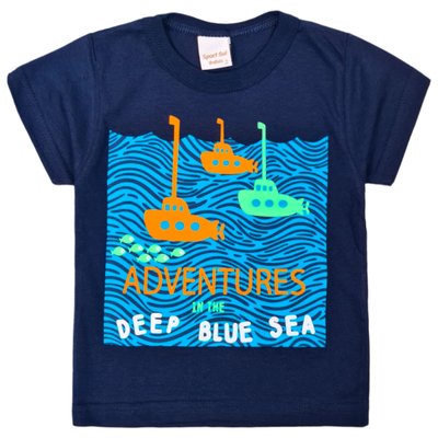 Camiseta Kids Menino Submarino Marinho